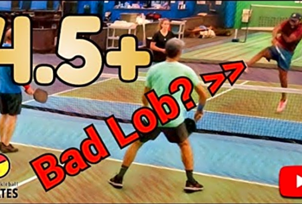 Good and Bad Lobbing in 4.5 Pickleball Men&#039;s vs Mixed Doubles