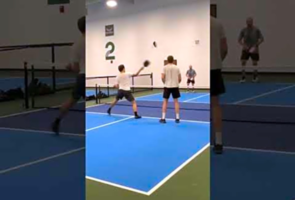 Learn to be patient when you are out of position in pickleball! Keep the fun going! #pickleballtips