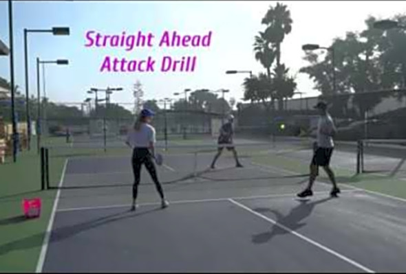 Pickleball Straight Ahead Attack Drill