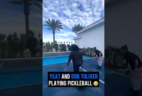 Yeat and Don Toliver playing Pickleball