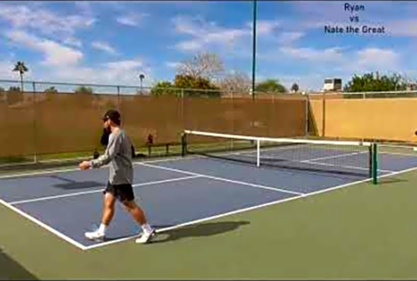 Pickleball Game (singles): Ryan vs Nate the Great