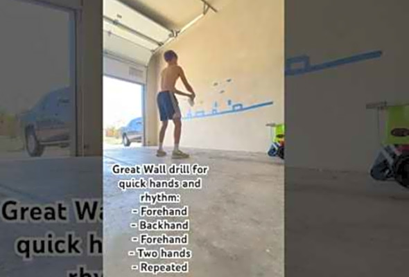 Great Wall drill for quick hands and rhythm! #pickleball #pickleballdrills #pickleballskills #ppa