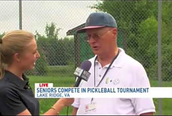 Seniors compete in the Pickleball tournament in Lake Ridge