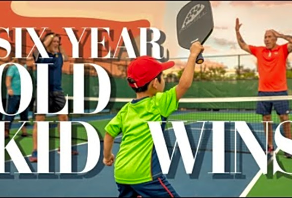 Six Year Old Kid playing 3.0 - 3.5 pickleball matches