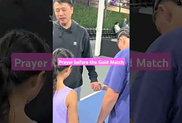 prayer before the gold match at National Junior Pickleball Championships #pickleball #