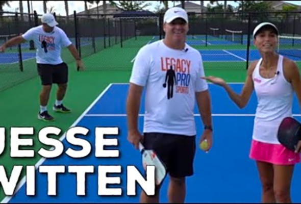 Coach Simone - Tennis Star Jesse Witten&#039;s First Time Playing Pickleball!