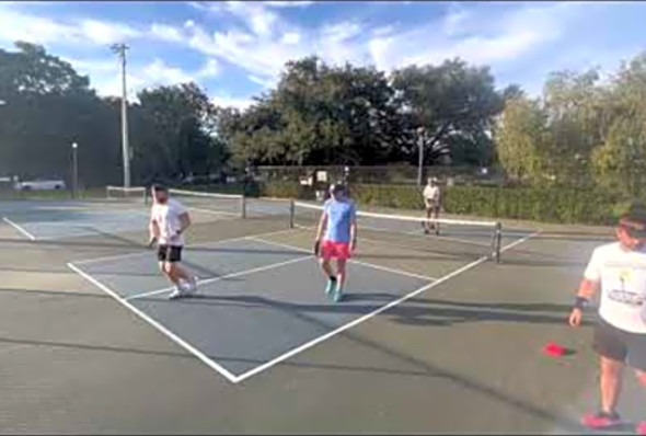 Questionable out call at 11:11 against the apostles. St Petersburg pickleball. You be the judge!