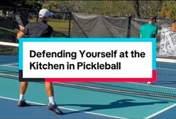 Defending Yourself at the Kitchen in Pickleball #pickleballcoach #pickleball #pickleballskills #pro