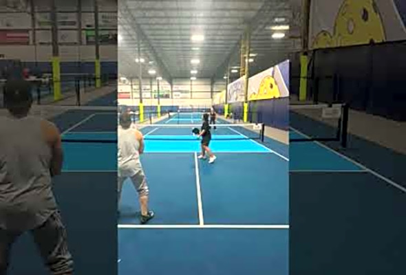 Horrible get #pickleball #mixeddoubles #topspin #block