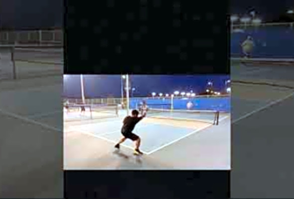 Tennis Pickleball w/ Small Franklin Sweet Spot Trainer Paddle #pickleball #tennis