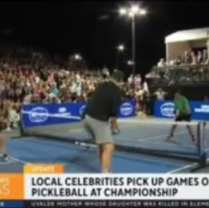 Local celebrities pick up games of pickleball at championship