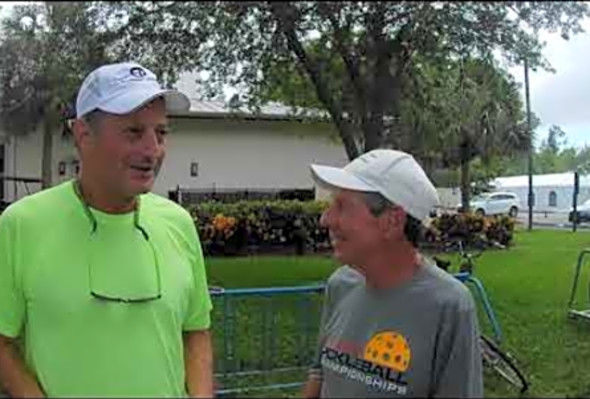 Bob Savar interviews Todd Mann at the 2019 US Open Pickleball Championships in Naples