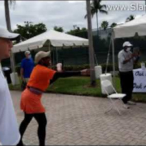 Slam Master Pickleball Practice Paddle Contest Forehand Hits w/o Net Bev...