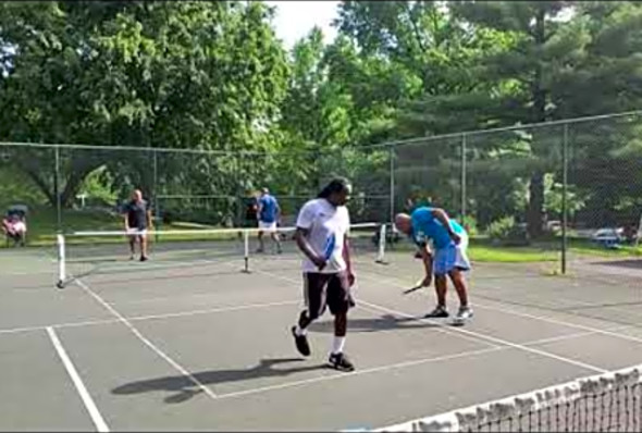 Frank&#039;s pickleball tournament July 17. Second game.