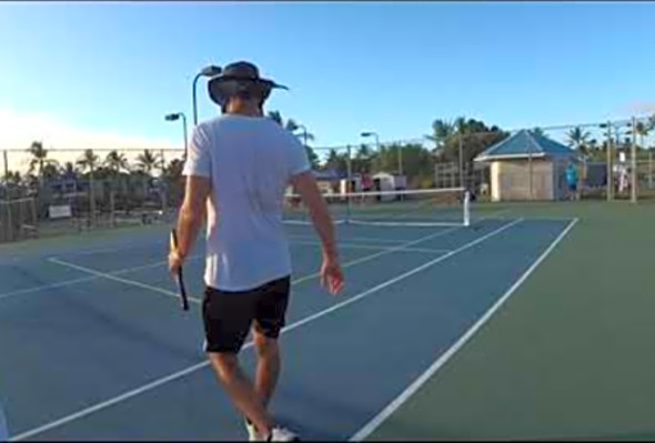 2020 Hawaii Open Men&#039;s 19 50 4.0/4.5 singles Gizmo Pickleball VS Darren Thompson