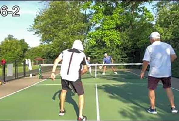 4.0-4.5 level recreational pickleball match Looking like the real deal