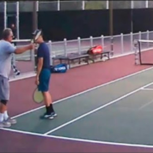 Obese Pickleball player THREATENS tennis players and VANDALIZES their pr...