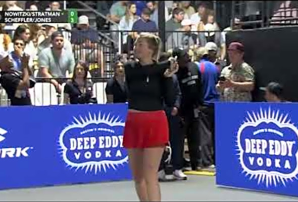 Dirk Nowitzki vs Scottie Scheffler in the Celebrity Showdown with pros Jones and Stratman
