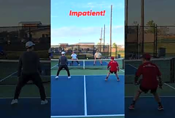 Impatient! #pickleball #pickleballhighlights #highlights #shorts #thepickleballrunner