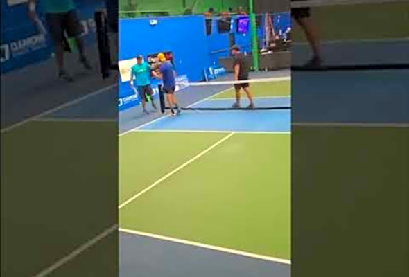 Is this Legal Since I hit it past the post? #shorts #pickleball #app #thekitchen #dink #ppa