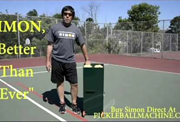 Simon2 pickleball throwing machine. Wheels. He&#039;s mobile !