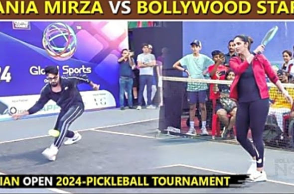 Sania Mirza VS Maniesh Paul Play Interesting Match At INDIAN OPEN 2024-PICKLEBALL TOURNAMENT