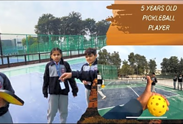 5 years old pickleball player in school India dominate pickleball