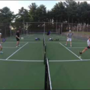 A backhand Erne to start this 4.5 pickleball game