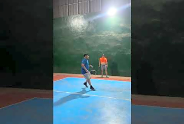 Pickleball demo. 7 shots drive dink volley and smash
