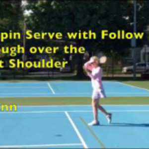Pickleball Topspin Serve with Follow Through over the Right Shoulder, An...