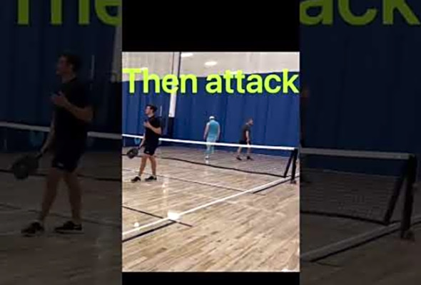 Surprise attack. #pickleball #pickleballislife #pickleballhighlights #pickleballdoubles