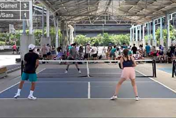 Niles and Garrett vs Duy and Sara, Battle of Brooklyn pickleball tournament