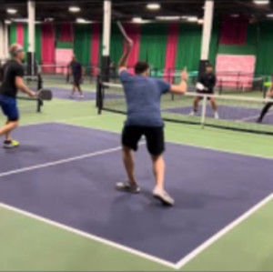 4.5 mens doubles pool game CT summer sendoff Pickleball tournament 2023.