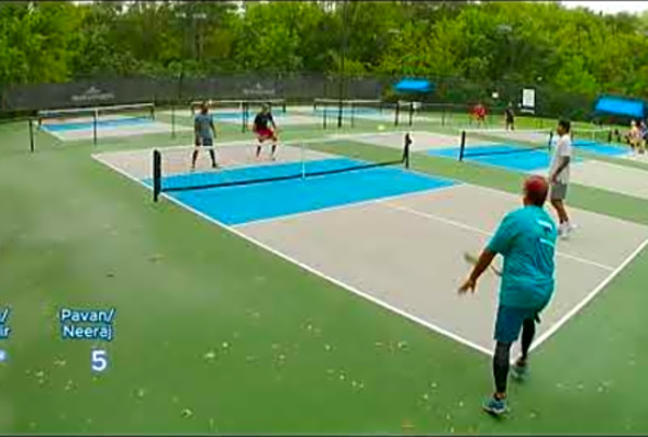 Pickleball addicts during rainy morning in Charlotte- Rec Play 4.0 Level