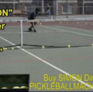 Simon2 pickleball throwing machine. Backhand baseline returns.