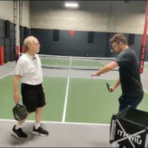 Pickleball 3.0 Man Serves with a Pro