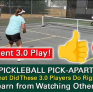 Pickleball! Excellent Play at the 3.0 Level. Learn by Watching Others!