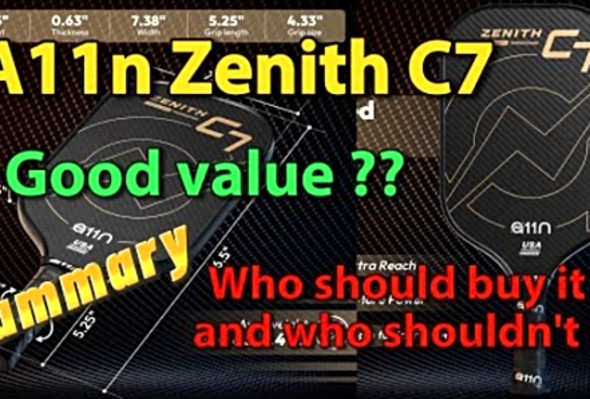 A11n Zenith C7 (16mm) Pickleball Paddle Review Summary