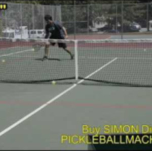 Simon2 pickleball throwing machine. Baseline kitchen dink practice.