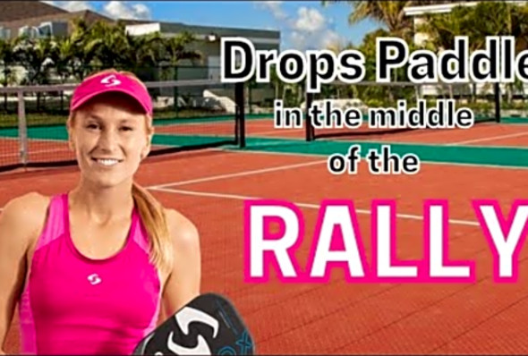 Pickleball Player drops paddle in the middle of the rally, a breakdown