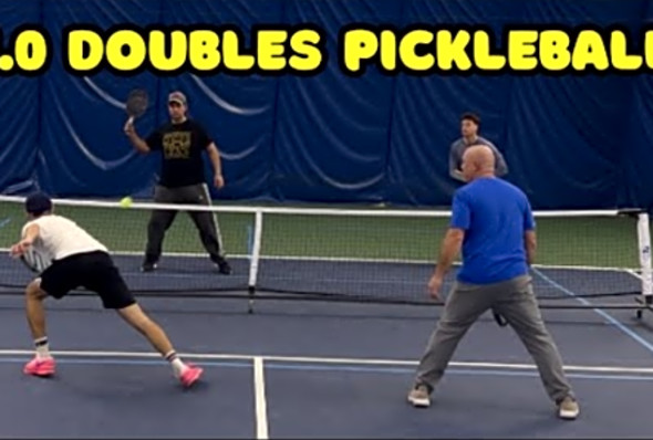 1.0 Mens Doubles Pickleball - Matt &amp; Harris vs Hudson &amp; Tommy - Long Beach Tennis Center