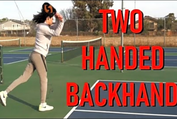 Two Handed Backhand Top Spin Drive Tutorial &quot; How To 2 Handed Backhand in Pickleball &quot;