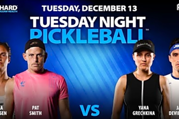 Lea Jansen &amp; Patrick Smith vs. Yana Grechkina &amp; Jay Devilliers - Tuesday Night Pickleball