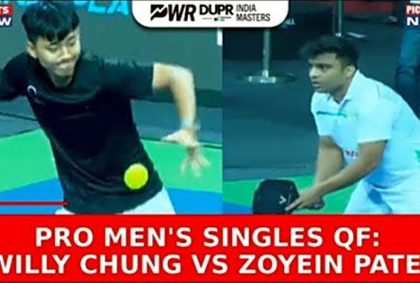 PWR DUPR India Masters 2024: Watch Pro Men&#039;s Singles QF - Zoyein Patel (IND) Vs Willy Chung (Taiwan)
