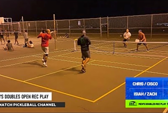 Pickleball Men&#039;s Doubles Rec Play feat. Isiah/Zach vs Chris/Cisco