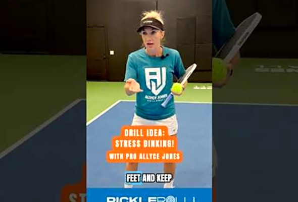 Handle the dinking pressure with this drill from Pro Allyce Jones! #stress #pickleball #dinking