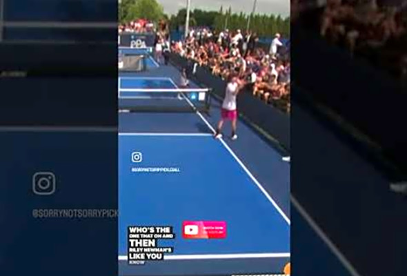 Riley Newman CHUCKS ball onto Championship Court mid-match! #pickleball #propickleball #ppatour