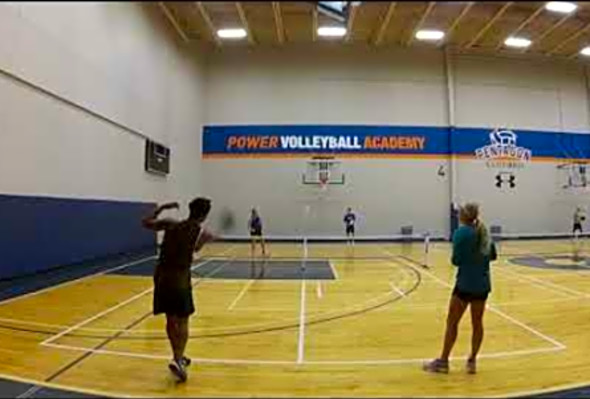 RR1 Katie &amp; Brian vs Mandi &amp; Chris - 4.5 Mixed Pentagon Pickleball Tournament 2020
