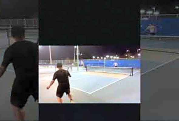 Tennis Pickleball w/ Small Franklin Sweet Spot Trainer Paddle #pickleball #tennis