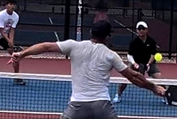 Mens 4.0 high level pickleball game at Naples pickleball center. High level ping pong player.